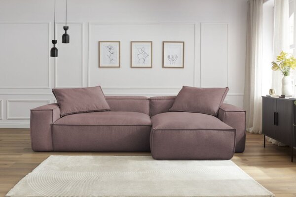 -25 % Dny MOMENTI– Bobochic Paris Růžová rohová pohovka Boheme 302 cm, levá/pravá