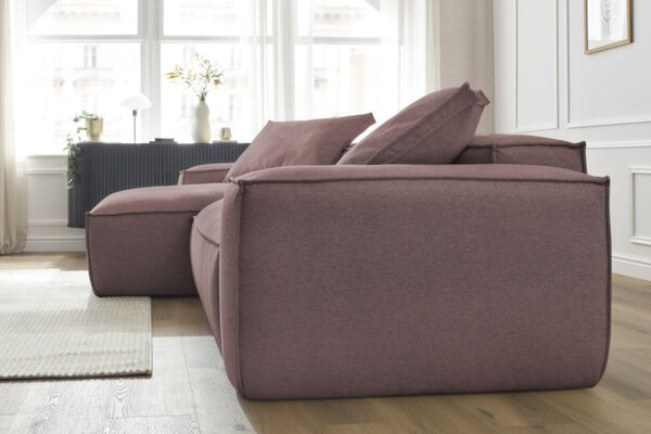 -25 % Dny MOMENTI– Bobochic Paris Růžová rohová pohovka Boheme 302 cm, levá/pravá
