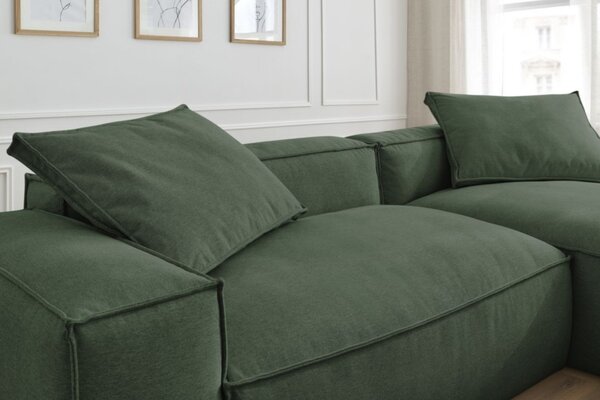 -25 % Dny MOMENTI– Bobochic Paris Zelená rohová pohovka Boheme 302 cm, levá/pravá