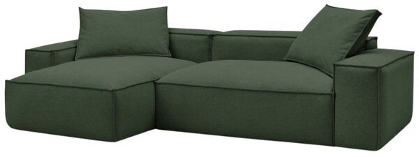 -25 % Dny MOMENTI– Bobochic Paris Zelená rohová pohovka Boheme 302 cm, levá/pravá