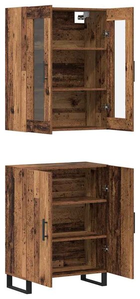 Vysoký bufet 2 ks Staré dřevo 69,5 x 34 x 180 cm 3394521