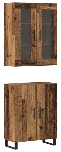 Vysoký bufet 2 ks Staré dřevo 69,5 x 34 x 180 cm 3394521