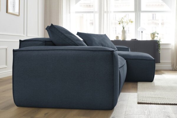 -25 % Dny MOMENTI– Bobochic Paris Tmavě modrá rohová pohovka Boheme 302 cm, levá/pravá
