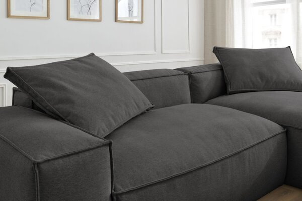 -25 % Dny MOMENTI– Bobochic Paris Tmavě šedá rohová pohovka Boheme 302 cm, levá/pravá