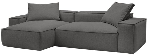 -25 % Dny MOMENTI– Bobochic Paris Tmavě šedá rohová pohovka Boheme 302 cm, levá/pravá