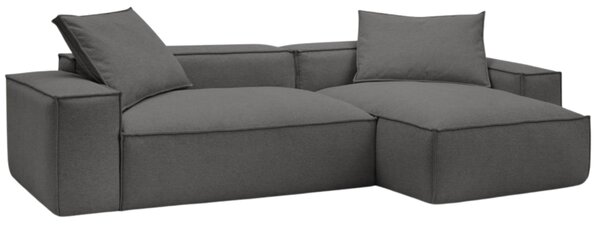 -25 % Dny MOMENTI– Bobochic Paris Tmavě šedá rohová pohovka Boheme 302 cm, levá/pravá