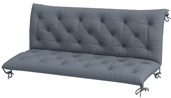 Outsunny Polstr na Lavici pro 3 Osoby 150 x 98 x 8 cm s Popruhy, Zádový Polstr pro Vnitřní/Venkovní Čalounění, Polstr na Zahradní Lavici, Zahradní Náb