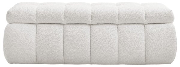 -25 % Dny MOMENTI– Bobochic Paris Bílá bouclé lavice Mont-Blanc 144 cm s úložným prostorem