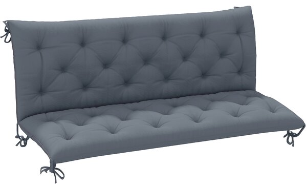 Outsunny Polstr na Lavici pro 3 Osoby 150 x 98 x 8 cm s Popruhy, Zádový Polstr pro Vnitřní/Venkovní Čalounění, Polstr na Zahradní Lavici, Zahradní Náb
