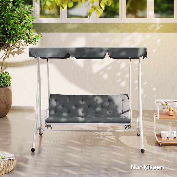 Outsunny Polstr na Lavici pro 3 Osoby 150 x 98 x 8 cm s Popruhy, Zádový Polstr pro Vnitřní/Venkovní Čalounění, Polstr na Zahradní Lavici, Zahradní Náb