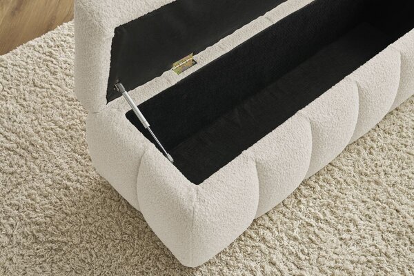 -25 % Dny MOMENTI– Bobochic Paris Béžová bouclé lavice Mont-Blanc 144 cm s úložným prostorem