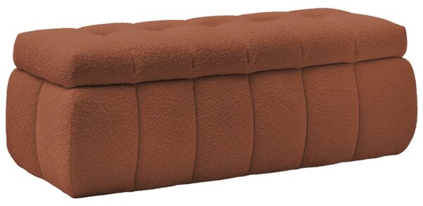 -25 % Dny MOMENTI– Bobochic Paris Terakotově oranžová bouclé lavice Mont-Blanc 144 cm s úložným prostorem