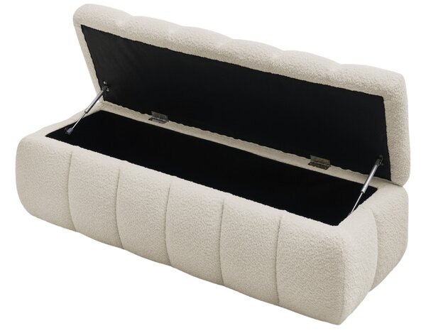 -25 % Dny MOMENTI– Bobochic Paris Béžová bouclé lavice Mont-Blanc 144 cm s úložným prostorem