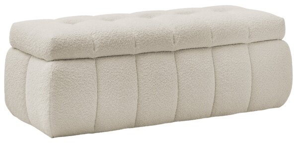-25 % Dny MOMENTI– Bobochic Paris Béžová bouclé lavice Mont-Blanc 144 cm s úložným prostorem