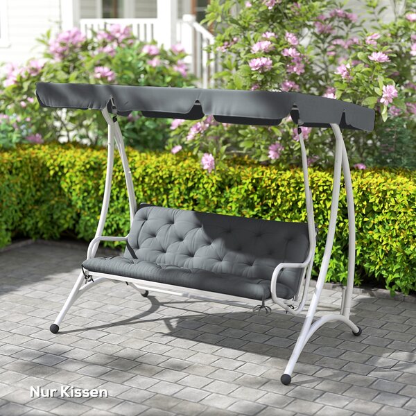 Outsunny Polstr na Lavici pro 3 Osoby 150 x 98 x 8 cm s Popruhy, Zádový Polstr pro Vnitřní/Venkovní Čalounění, Polstr na Zahradní Lavici, Zahradní Náb