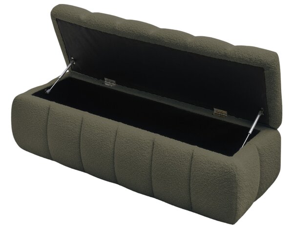 -25 % Dny MOMENTI– Bobochic Paris Zelená bouclé lavice Mont-Blanc 144 cm s úložným prostorem