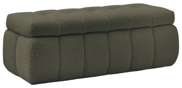 -25 % Dny MOMENTI– Bobochic Paris Zelená bouclé lavice Mont-Blanc 144 cm s úložným prostorem