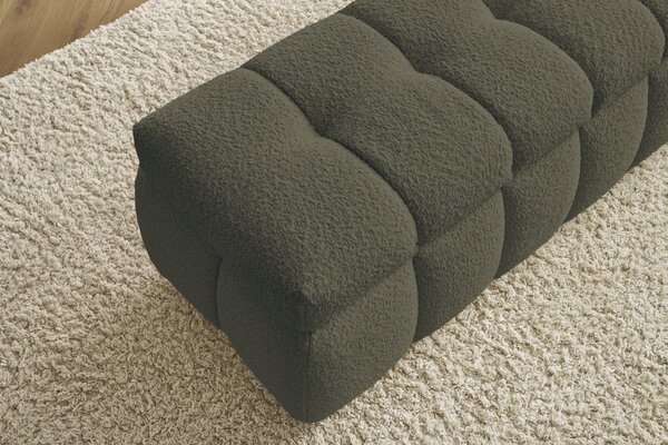 -25 % Dny MOMENTI– Bobochic Paris Zelená bouclé lavice Mont-Blanc 144 cm s úložným prostorem
