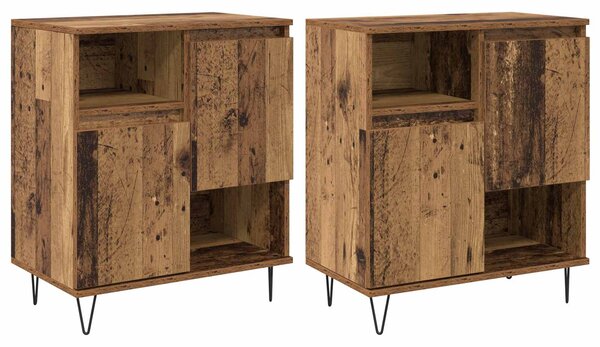 Servírovací skříň 2 ks Staré dřevo 60 x 35 x 70 cm 3394548