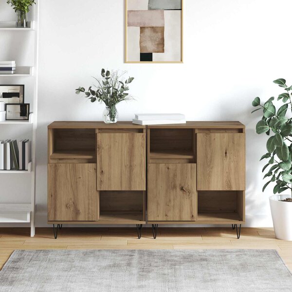 Servírovací skříň 2 ks Artisanový dub 60 x 35 x 70 cm 3394549