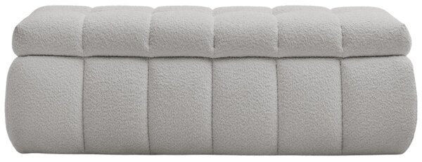 -25 % Dny MOMENTI– Bobochic Paris Světle šedá bouclé lavice Mont-Blanc 144 cm s úložným prostorem