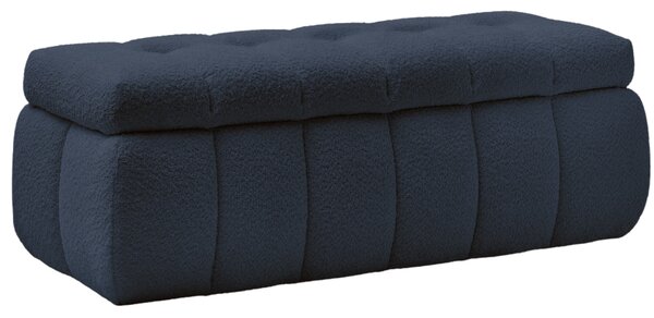 -25 % Dny MOMENTI– Bobochic Paris Tmavě modrá bouclé lavice Mont-Blanc 144 cm s úložným prostorem