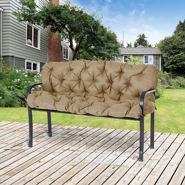 Outsunny Polstr na Lavici pro 3 Osoby 150x98x8 cm, Polstr s Popruhy, Sedací Polstr, Venkovní/Indoor Sedací Polstr, Polstrovaní pro Zahradní Nábytek, L