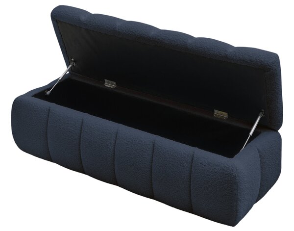 -25 % Dny MOMENTI– Bobochic Paris Tmavě modrá bouclé lavice Mont-Blanc 144 cm s úložným prostorem