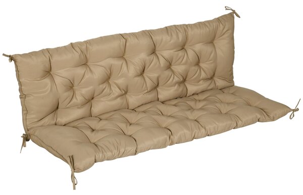 Outsunny Polstr na Lavici pro 3 Osoby 150x98x8 cm, Polstr s Popruhy, Sedací Polstr, Venkovní/Indoor Sedací Polstr, Polstrovaní pro Zahradní Nábytek, L