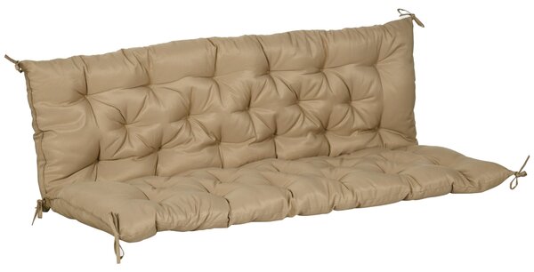 Outsunny Polstr na Lavici pro 3 Osoby 150x98x8 cm, Polstr s Popruhy, Sedací Polstr, Venkovní/Indoor Sedací Polstr, Polstrovaní pro Zahradní Nábytek, L