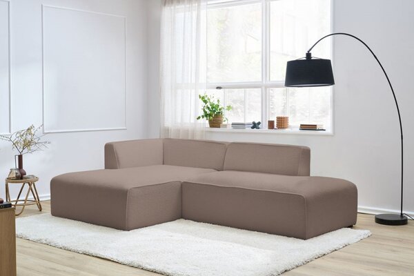 -25 % Dny MOMENTI– Bobochic Paris Hnědá bouclé rohová pohovka Megeve 250 cm, levá
