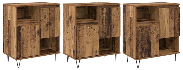 Servírovací skříň 3 ks Staré dřevo 60 x 35 x 70 cm 3394563