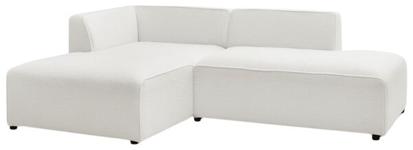 -25 % Dny MOMENTI– Bobochic Paris Bílá bouclé rohová pohovka Megeve 250 cm, levá