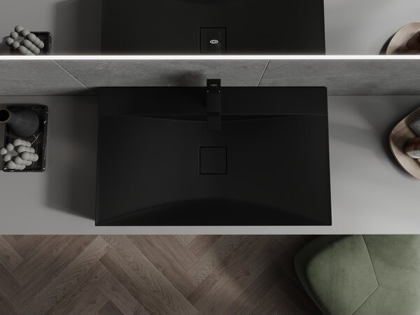 Mexen Poli umyvadlo na desku z konglomerátu 1/O 80 x 48 cm, černá - 23028071