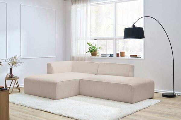 -25 % Dny MOMENTI– Bobochic Paris Béžová bouclé rohová pohovka Megeve 250 cm, levá