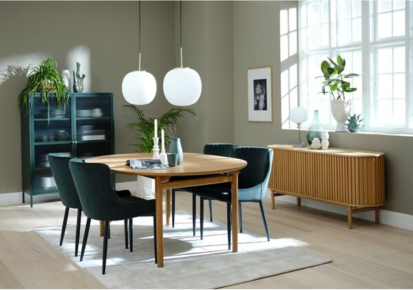 Zelená kovová vitrína Unique Furniture Bronco, výška 140 cm