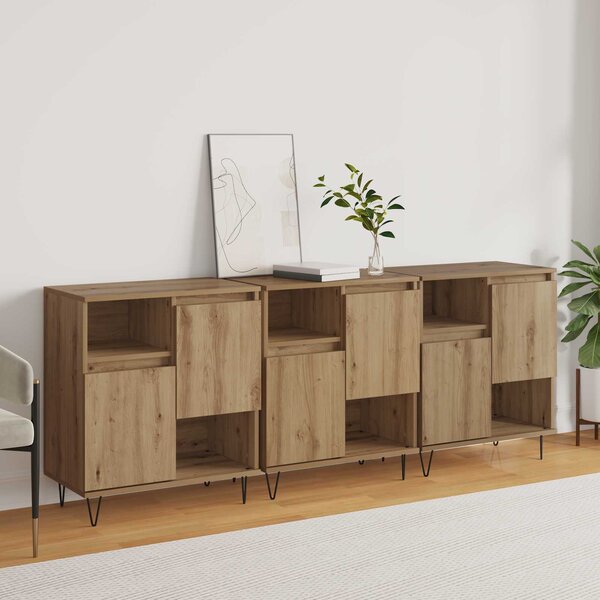 Servírovací skříň 3 ks Artisanový dub 60 x 35 x 70 cm 3394564