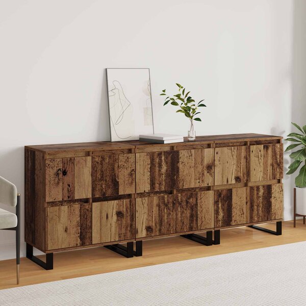Servírovací skříň 3 ks Staré dřevo 60 x 35 x 70 cm 3394575