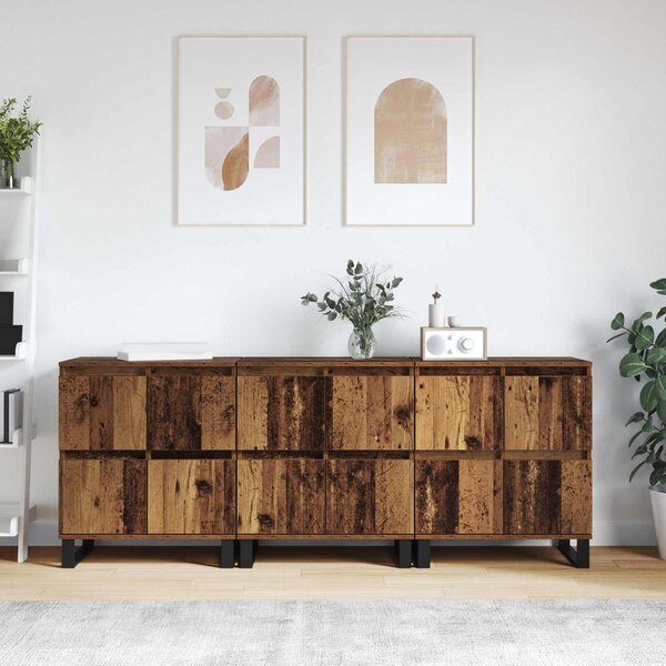 Servírovací skříň 3 ks Staré dřevo 60 x 35 x 70 cm 3394575