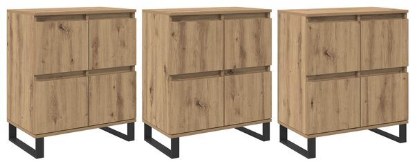 Servírovací skříň 3 ks Artisanový dub 60 x 35 x 70 cm 3394576
