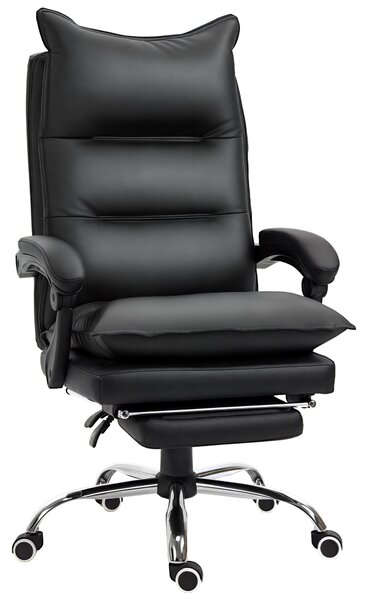 Vinsetto Kancelářská židle s funkcí houpání, ergonomická pracovní židle, výškově nastavitelná otočná židle s opěrkou nohou, potažená, až do zátěže 135