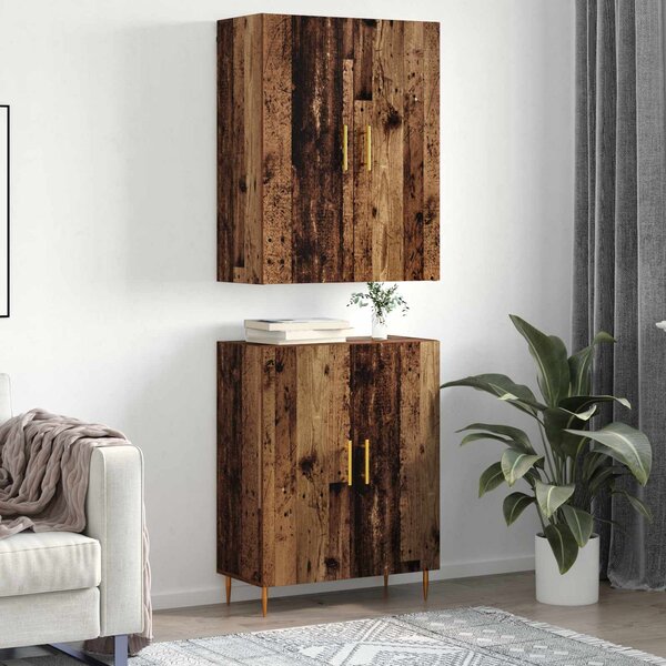 Vysoký bufet Staré dřevo 69,5 x 34 x 180 cm Kompozitní dřevo 3394578