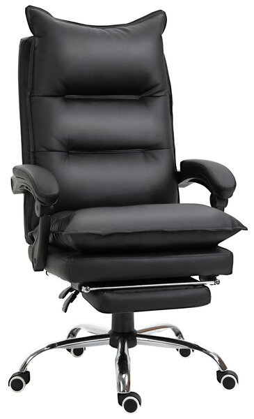 Vinsetto Kancelářská židle s funkcí houpání, ergonomická pracovní židle, výškově nastavitelná otočná židle s opěrkou nohou, potažená, až do zátěže 135
