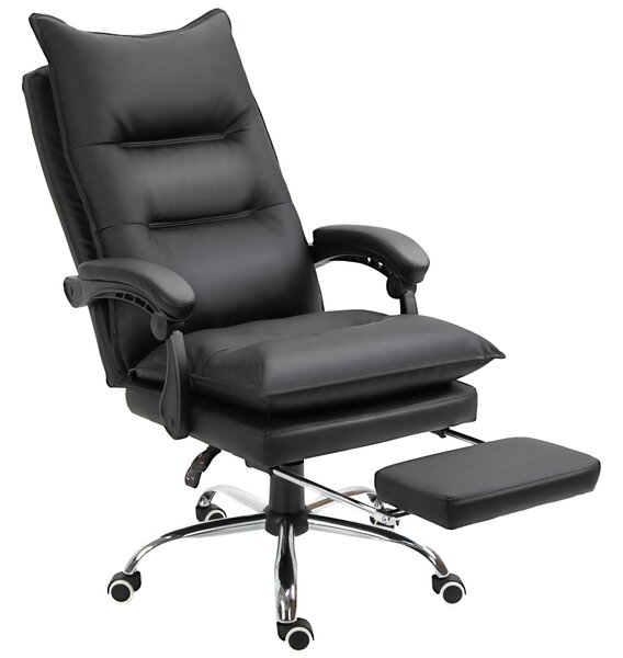 Vinsetto Kancelářská židle s funkcí houpání, ergonomická pracovní židle, výškově nastavitelná otočná židle s opěrkou nohou, potažená, až do zátěže 135