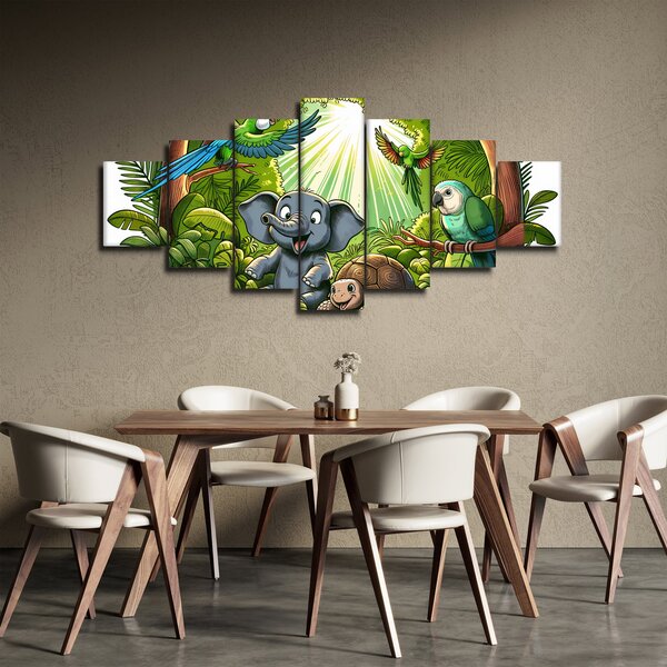 Obraz - Veselá zvířátka (210x100 cm)