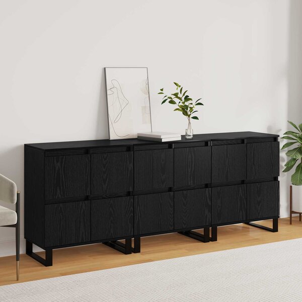 Servírovací skříň 3 ks Černý dub 60 x 35 x 70 cm 3394577