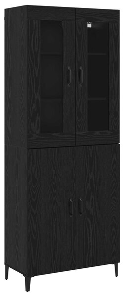 Vysoký bufet 2 ks Černý dub 69,5 x 34 x 180 cm Kompozitní dřevo 3394589