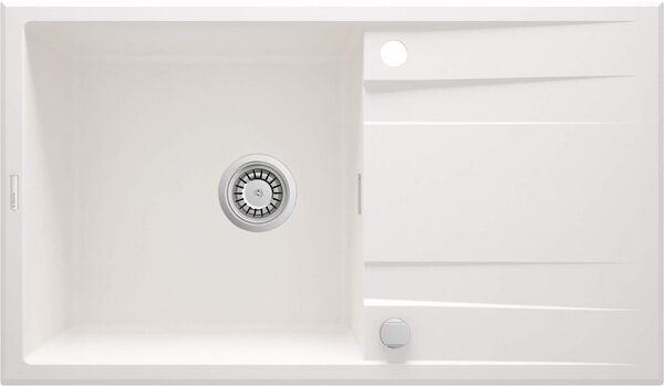 Deante Eridan 85 granitový dřez s odkapávačem, bílá