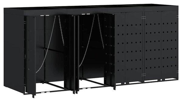 Úložný box na 4 popelnice Černá 272 x 77,5 x 121,5 cm 3394740