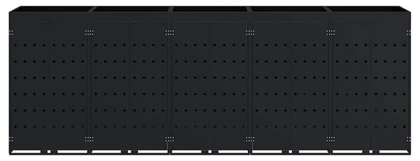 Úložný box na 5 popelnic Černá 340 x 77,5 x 121,5 cm 3394741